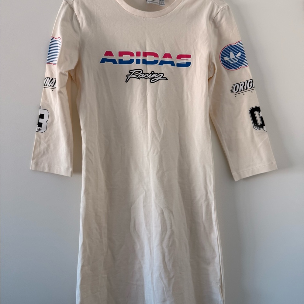 Adidas Racing Cream quarter Sleeve Dress